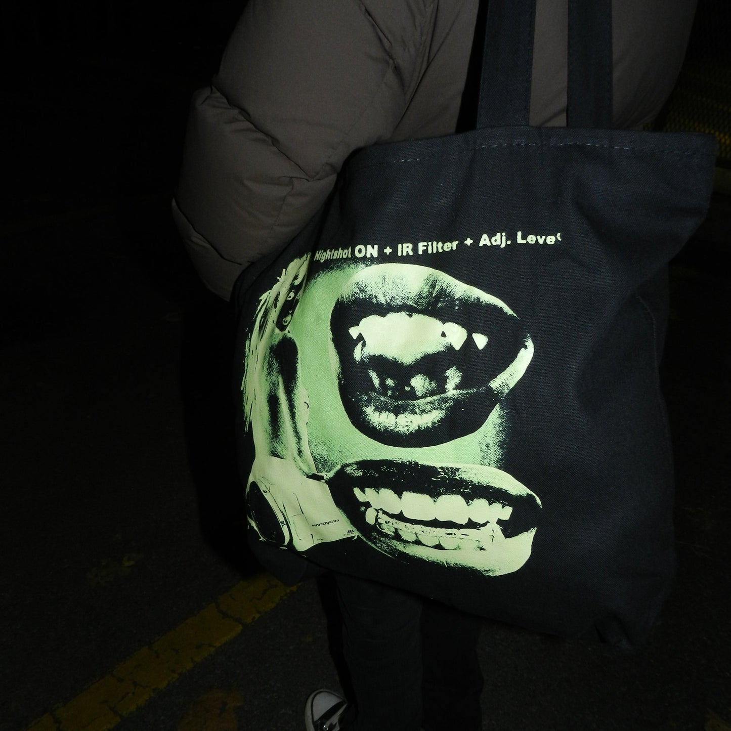 Zippered Tote Bag Nightshot